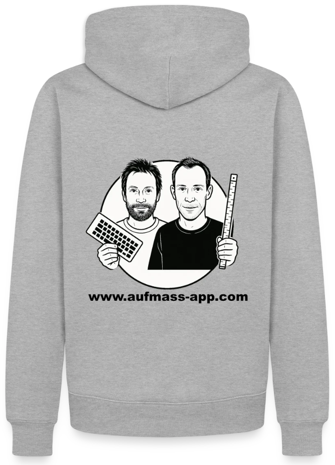 Aufmaß App Hoodie – Rückansicht